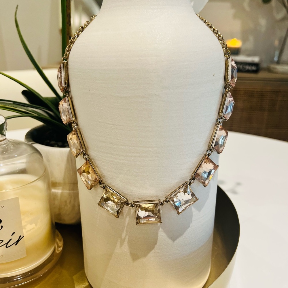 Sugar Fix by Baublebar Square Gemstone Blush & Gold Adjustable Necklace